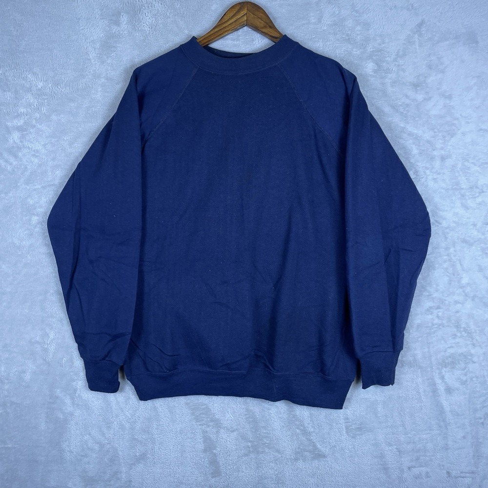 Vintage 1960s Crewneck Sweatshirt Mens Large Cotton Blend Raglan‎ Gussets True